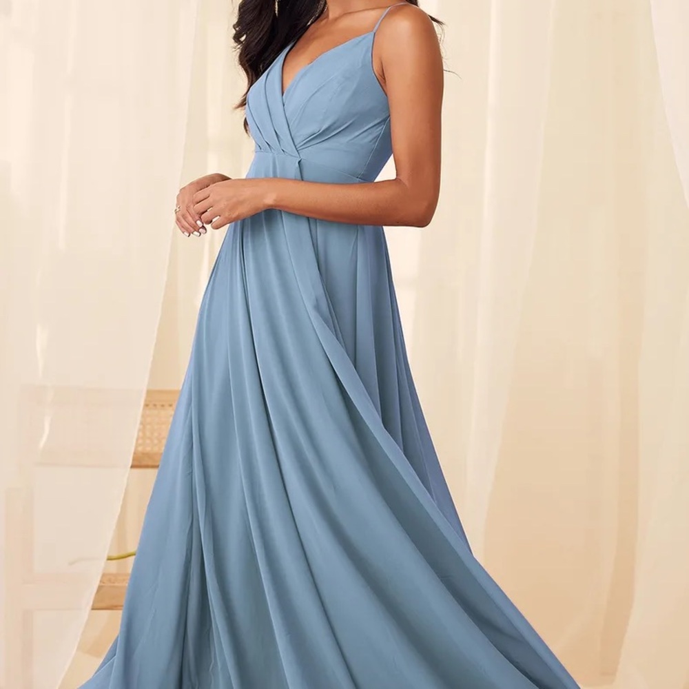 Lulus All About Love Slate Blue Maxi Dress